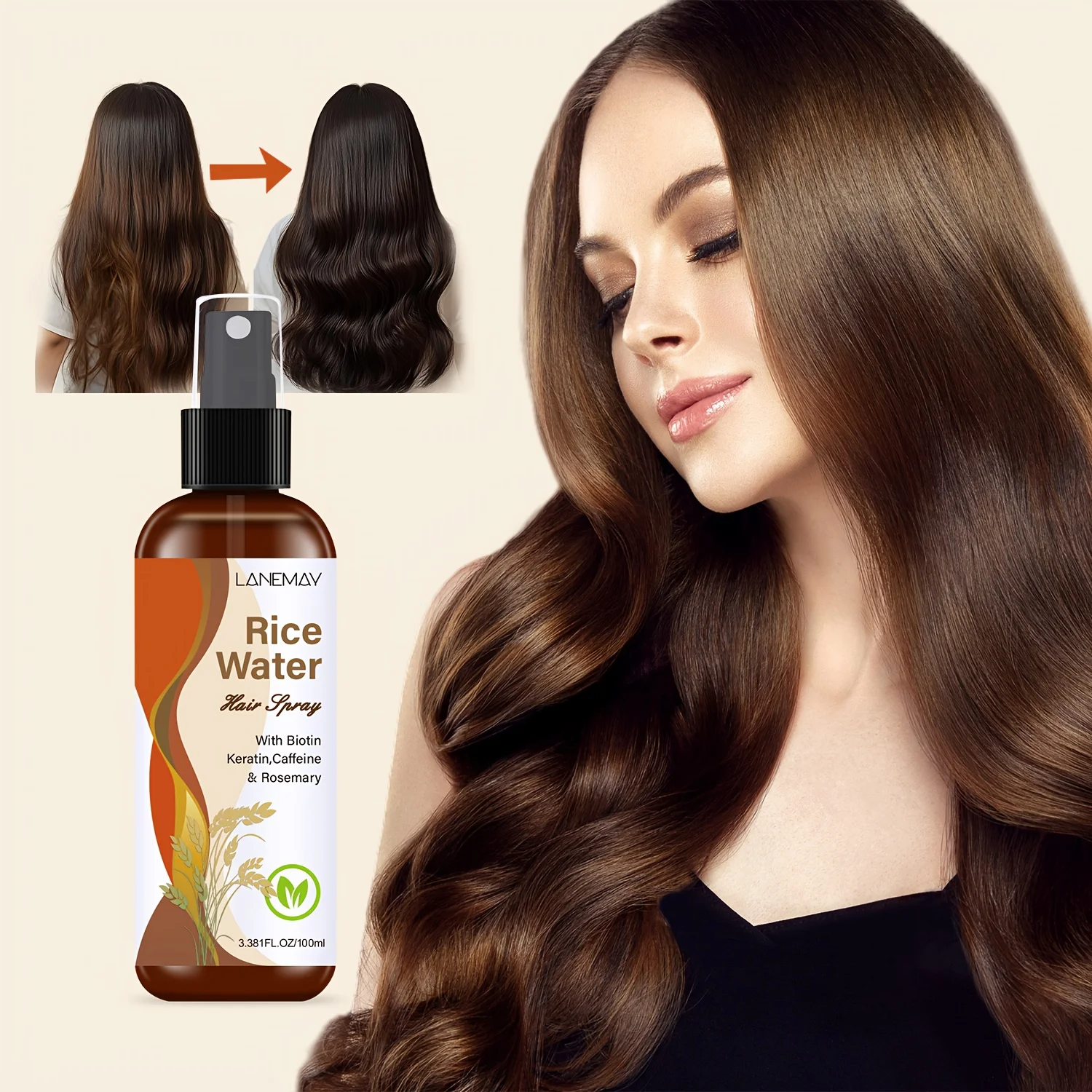 Biotin Hair Growth - Rice Water Hair Spray - with
