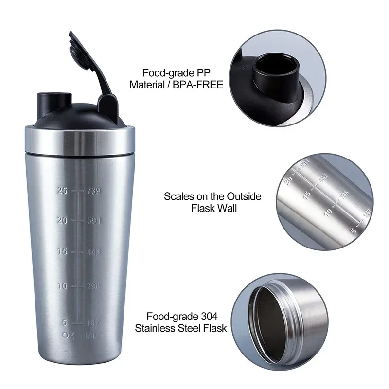 Stainless Steel Protein Shaker - Nutrition Sports Fitness review and price